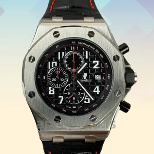 Audemars Piguet Royal Oak Offshore 26470ST.OO.A028CR.01 43mm Men's Black Dial Leather Strap