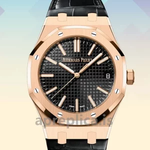Audemars Piguet Royal Oak Men's 41mm 15510OR.OO.D002CR.01 Leather Strap Black Dial
