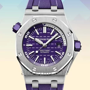 Audemars Piguet Royal Oak Offshore 15710ST.OO.A077CA.01 42mm Men's Silver-tone Rubber Band