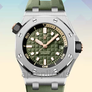Audemars Piguet Royal Oak Offshore 15720ST.OO.A052CA.01 42mm Men's Rubber Band Green Dial