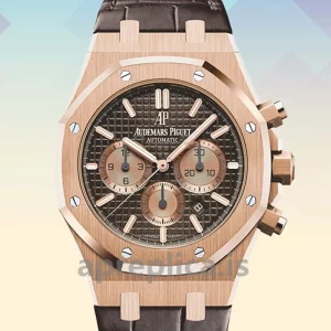 Audemars Piguet Royal Oak 41mm 26331OR.OO.D821CR.01 Men's Leather Strap Rose Gold-tone