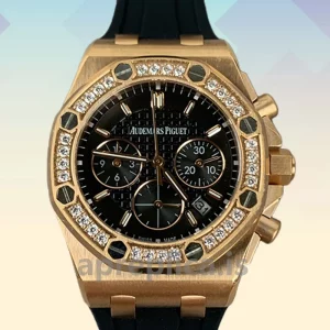 Audemars Piguet Royal Oak Offshore Men's RoyalOakOffshore023 37mm Rubber Band Rose Gold-tone